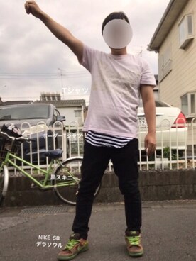 「present（プレゼント）のアイテム」を使った、ぼくたくさん（メンズ・172cm）の春コーディネート