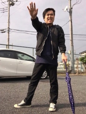 「アーバンリサーチ」｜「アイテム（MA-1）」を使った、ぼくたくさん（メンズ・172cm）の秋コーディネート