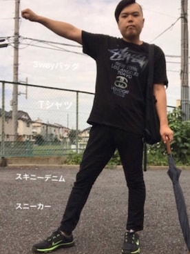 「ARCADE（アーケード）のアイテム（パンツ）」を使った、ぼくたくさん（メンズ・172cm）の夏コーディネート