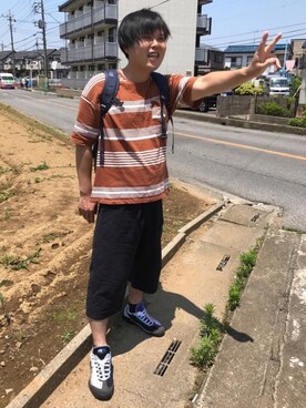 「THE NORTH FACE（ザノースフェイス）のザ・ノース・フェイス デイパック / BCフューズボックス（バックパック/リュック）」を使った、ぼくたくさん（メンズ・172cm）の夏コーディネート