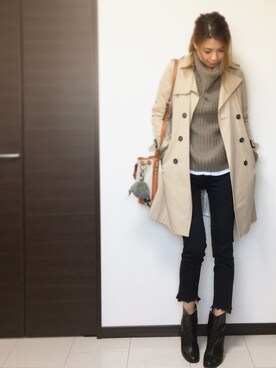 「DRWCYS（ドロシーズ）のアイテム（トレンチコート）」を使った、Naoさん（レディース・168cm）の春コーディネート