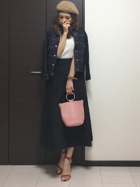 「THE SHINZONE（ザ　シンゾーン）のアイテム（デニムジャケット）」を使った、Naoさん（レディース・168cm）の春コーディネート