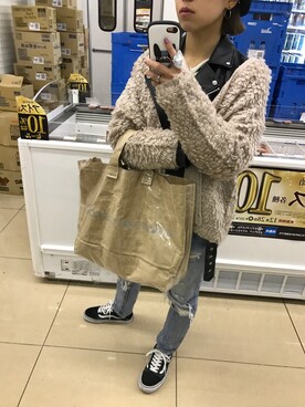 「MOUSSY（マウジー）のGRUNGE STRAIGHT（デニムパンツ）」を使った、🐇226285🐈さん（レディース・153cm）の冬コーディネート