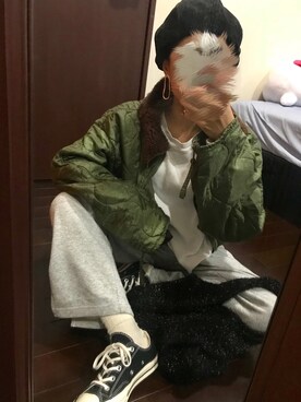 「チャックテイラー」｜「アイテム（ハンチング/ベレー帽）」を使った、🐇226285🐈さん（レディース・152cm）の秋コーディネート