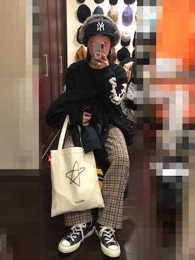 「SASQUATCHfabrix.（サスクワァッチファブリックス）のアイテム（スウェット）」を使った、🐇226285🐈さん（レディース・152cm）の冬コーディネート