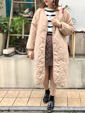 「Chico（チコ）のアイテム（その他アウター）」を使った、hinokuchi minaさん（レディース・166cm）の冬コーディネート