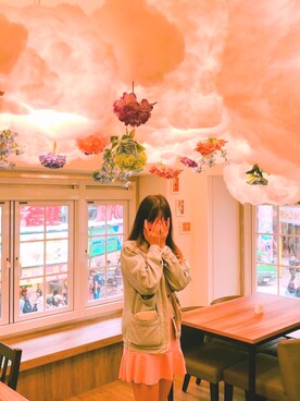 「五分埔のアイテム（デニムジャケット、ブルー系）」を使った、若羚さん（レディース・163cm）の夏コーディネート