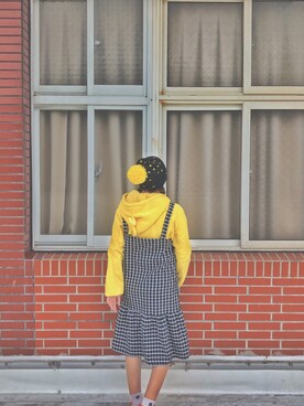 「五分埔のアイテム（スカート、ブラック系）」を使った、若羚さん（レディース・163cm）の夏コーディネート
