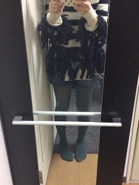 「DURAS（デュラス）のアイテム（パンツ）」を使った、Hayas Mayさん（レディース・163cm）の冬コーディネート