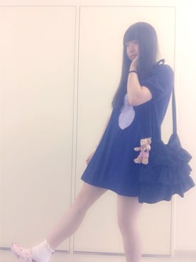 「フリルトート」｜「アイテム（ワンピース/ドレス）」を使った、SaKuRa＊さん（レディース・163cm）の夏コーディネート