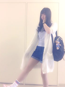 「Ank Rouge（アンクルージュ）のアイテム（カーディガン/ボレロ）」を使った、SaKuRa＊さん（レディース・163cm）の夏コーディネート