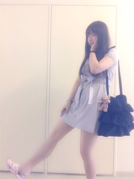 「Honeys」｜「アイテム（シャツワンピース）」を使った、SaKuRa＊さん（レディース・163cm）の夏コーディネート