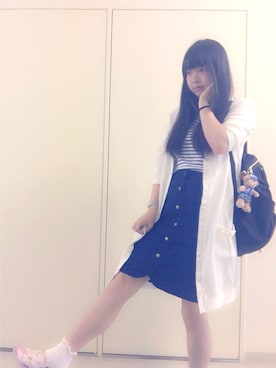 「Ank Rouge（アンクルージュ）のアイテム（カーディガン/ボレロ）」を使った、SaKuRa＊さん（レディース・163cm）の夏コーディネート