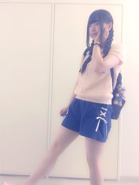 「Ank Rouge（アンクルージュ）のアイテム（パンツ）」を使った、SaKuRa＊さん（レディース・163cm）の夏コーディネート