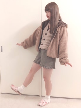 「one after another NICE CLAUP（ワンアフターアナザーナイスクラップ）のアイテム（タンクトップ）」を使った、SaKuRa＊さん（レディース・163cm）の冬コーディネート