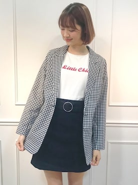 「TITTY&CO.（ティティーアンドコー）のアイテム（ジャケット/アウター）」を使った、makoさん（レディース・162cm）の春コーディネート