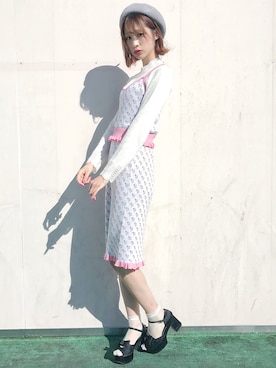 「大人ガーリー」｜「アイテム（キャミソール）」を使った、makoさん（レディース・168cm）の春コーディネート