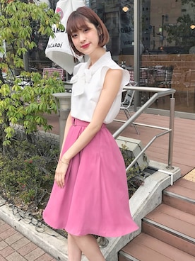 「TITTY&CO.（ティティーアンドコー）のアイテム（スカート）」を使った、makoさん（レディース・168cm）の春コーディネート