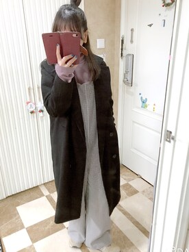 「one after another NICE CLAUP（ワンアフターアナザーナイスクラップ）のアイテム（オールインワン・サロペット）」を使った、kanakook0709さん（レディース・154cm）の冬コーディネート
