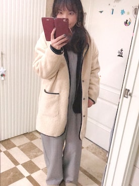 「one after another NICE CLAUP（ワンアフターアナザーナイスクラップ）のアイテム（オールインワン・サロペット）」を使った、kanakook0709さん（レディース・154cm）の冬コーディネート