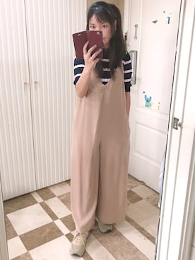 「chocol raffine robe（ショコラフィネローブ）のアイテム（オールインワン・サロペット）」を使った、kanakook0709さん（レディース・154cm）の夏コーディネート