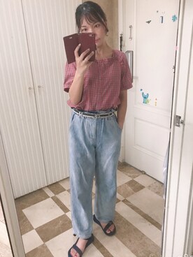 「DAISO（DAISO）のアイテム（その他ヘアアクセサリー）」を使った、kanakook0709さん（レディース・154cm）の夏コーディネート