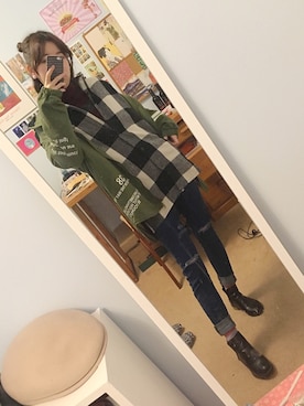 「cache cache（カシュ カシュ）のアイテム（ジャケット/アウター）」を使った、Rubyさん（レディース・153cm）の春コーディネート