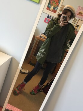 「cache cache（カシュ カシュ）のアイテム（ジャケット/アウター）」を使った、Rubyさん（レディース・153cm）の春コーディネート