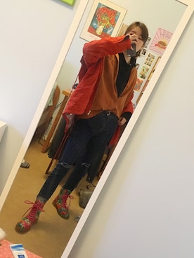 「日常」｜「アイテム（レインシューズ）」を使った、Rubyさん（レディース・153cm）の春コーディネート