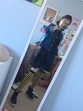 「日常」｜「アイテム（デニムジャケット）」を使った、Rubyさん（レディース・153cm）の春コーディネート