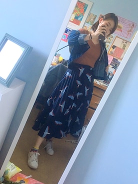 「日常」｜「アイテム（デニムジャケット）」を使った、Rubyさん（レディース・153cm）の春コーディネート