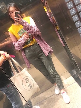 「日常」｜「アイテム（スラックス）」を使った、Rubyさん（レディース・153cm）の夏コーディネート