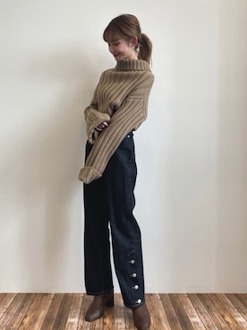「NiCORON（ニコロン）のアイテム（パンツ）」を使った、Bepuchan 🦢さん（レディース・156cm）の冬コーディネート