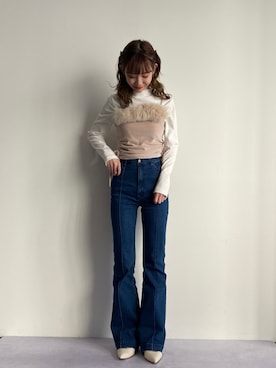 「Honey Salon（ハニーサロン）のアイテム（パンツ）」を使った、Bepuchan 🦢さん（レディース・156cm）の春コーディネート