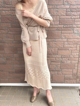 「シアーカーディガン」｜「アイテム（その他）」を使った、Bepuchan 🦢さん（レディース・156cm）の春コーディネート