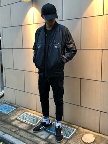 アディダス　オールブラックス　スカジャン　Lサイズ アディダス オールブラックス スカジャン Lサイズ