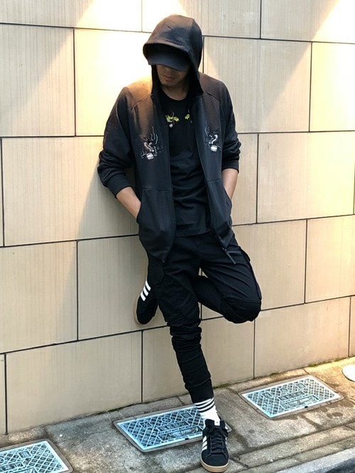 adidas アディダス オールブラックス 日本限定 スカジャン風 スウェット adidas（アディダス）の「adidas/アディダス オールブラックス