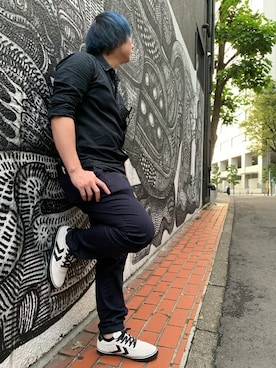 「スエードシューズ」｜「アイテム（スニーカー）」を使った、S-Rushさん（メンズ・168cm）の秋コーディネート