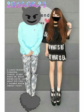 「HELL CAT PUNKS（ヘルキャットパンクス）のアイテム（アクセサリー）」を使った、れいしすさん（レディース・154cm）の夏コーディネート