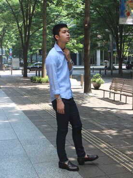 「アイテム（バングル/リストバンド）」を使った、マキさん（メンズ・184cm・20代）の夏コーディネート