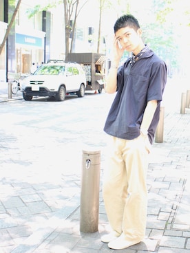 「アイテム（バングル/リストバンド）」を使った、マキさん（メンズ・184cm・20代）の夏コーディネート