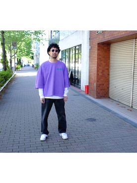 「紫」｜UCHIDAさん（メンズ・175cm）の春コーディネート