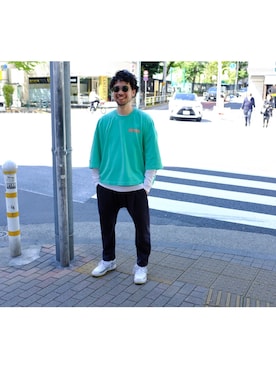 「WILLY CHAVARRIA（ウィリーチャバリア）のアイテム」を使った、UCHIDAさん（メンズ・175cm）の春コーディネート