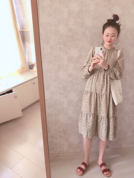 「a.g.plus（エージープラス）のアイテム（ワンピース/ドレス）」を使った、春日弥生さん（レディース・168cm）の夏コーディネート