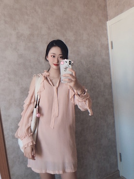 「通勤穿搭」｜「アイテム（ワンピース）」を使った、春日弥生さん（レディース・167cm）の夏コーディネート