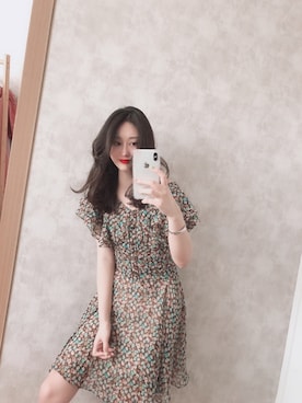 「通勤穿搭」｜「アイテム（ワンピース）」を使った、春日弥生さん（レディース・167cm）の夏コーディネート
