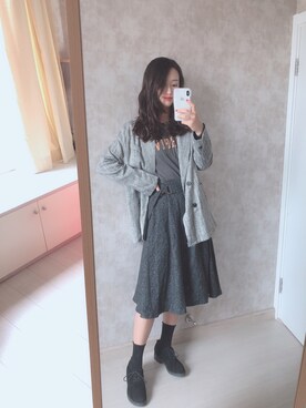 「通勤穿搭」｜「アイテム（ブーティ）」を使った、春日弥生さん（レディース・167cm）の秋コーディネート