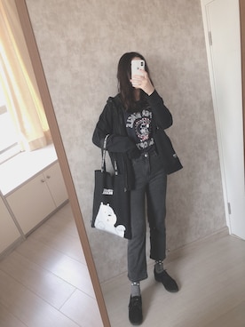 「秋冬」｜「アイテム（スタジャン）」を使った、春日弥生さん（レディース・167cm）の秋コーディネート