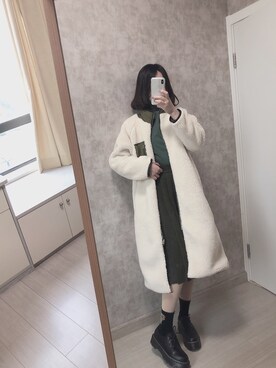 「日系极简」｜「アイテム（その他アウター）」を使った、春日弥生さん（レディース・167cm）の秋コーディネート