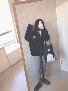 「盐系风格」｜「アイテム（ローファー）」を使った、春日弥生さん（レディース・167cm）の秋コーディネート